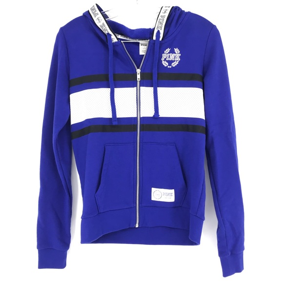 pink blue white hoodie